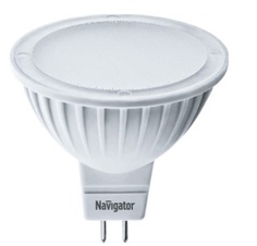 Лампа светодиодная Navigator NLL-MR16-7-230-4K-GU5.3-DIMM диммируемая, 7Вт, 220-240В, 4000К, 530лм, GU5.3, 48х50мм, рефлектор, матовая (61383)