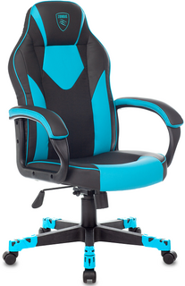 Кресло игровое Бюрократ ZOMBIE GAME 17 BLUE черный/синий текстиль/эко.кожа крестовина пластик