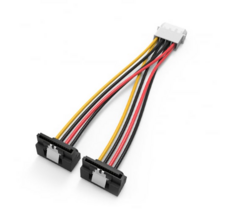 Кабель питания Vention KDCBB переходник MOLEX 4pin M / 2 x SATA 15pin F угол 90 - 0.15м