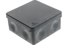 Коробка распределительная Промрукав 60-0300-9005 для прямого монтажа, двухкомпонентная, безгалогенная (HF), черная, 100х100х50