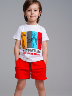Комплект трикотажный фуфайка футболка шорты пояс классический Playtoday