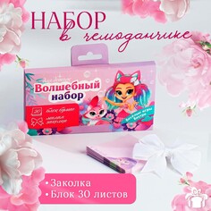 Набор в чемоданчике: заколка и блок листов Art Fox