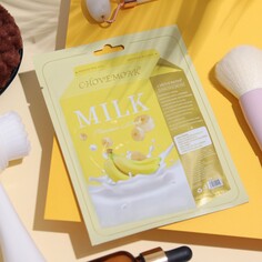 Маска тканевая увлажняющая для лица, молоко и банан NO Brand