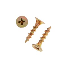 Саморез по дереву 3.5х19 мм, крупная резьба, желтый цинк, в упаковке 15 кг Tundra