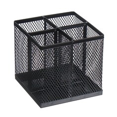 Стакан для пишущих принадлежностей calligrata, 4 отделения, квадратный, сетка, металлический, черный