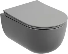 Унитаз подвесной Ceramica Nova Modena CN6063MH безободковый, с сиденьем микролифт, антрацит матовый