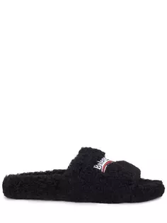 Шлепанцы из экомеха Furry Balenciaga