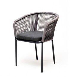 Плетеный стул из роупа Марсель серый меланж 4sis
