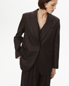 Жакет однобортный оверсайз шоколадного цвета 2Mood