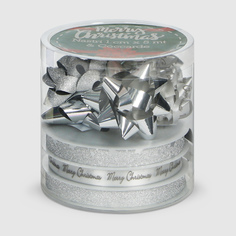 Набор для упаковки подарков Due Esse Christmas серебро ленты 5 м + бант
