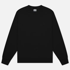 Мужская толстовка C.P. Company Cotton Diagonal Fleece Logo Garment Dyed, цвет чёрный, размер XXL