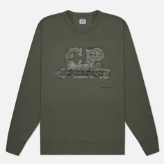 Мужская толстовка C.P. Company 30/1 Fleece Artisanal Logo, цвет зелёный, размер XXL