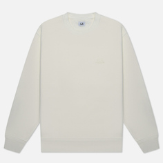 Мужская толстовка C.P. Company Cotton Diagonal Fleece Logo Garment Dyed, цвет белый, размер L