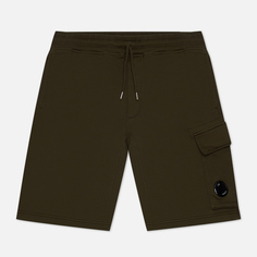 Мужские шорты C.P. Company Cotton Diagonal Fleece Cargo Garment Dyed, цвет оливковый