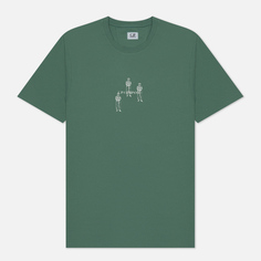 Мужская футболка C.P. Company 30/1 Jersey Relaxed Graphic, цвет зелёный, размер M