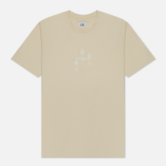 Мужская футболка C.P. Company 30/1 Jersey Relaxed Graphic, цвет бежевый, размер XL