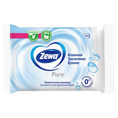 Бумага туалетная бумага туалетная Zewa Pure влажная 40шт