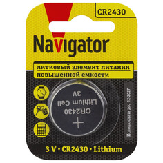 Батарейки, аккумуляторы батарейка NAVIGATOR CR2430 1шт