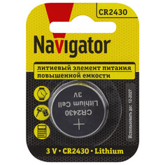 Батарейки, аккумуляторы, зарядные устройства батарейка NAVIGATOR CR2430 1шт