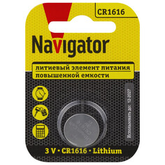 Батарейки, аккумуляторы батарейка NAVIGATOR CR1616 1шт