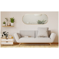 Зеркала зеркало овальное в металлической раме AMADEO 450х1150мм золотой Home Decor