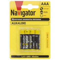 Батарейки, аккумуляторы батарейка NAVIGATOR ААА алкалиновая 4шт
