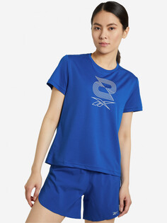 Футболка женская Reebok Running Graphic Tee, Голубой