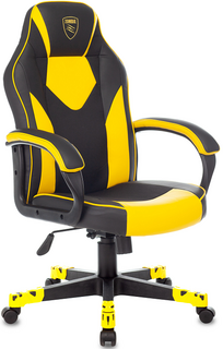 Кресло игровое Бюрократ ZOMBIE GAME 17 YELL черный/желтый текстиль/эко.кожа крестовина пластик