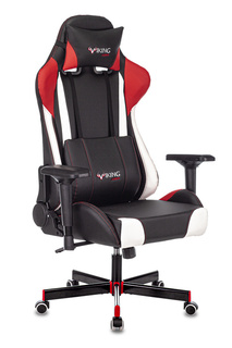 Кресло игровое Бюрократ VIKING TANK RED цвет черный/красный/белый, искусственная кожа, с подголов., крестовина металл