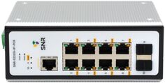 Коммутатор управляемый SNR SNR-S225Gi-8T-POE промышленный, POE, уровня 2, 8 портов 10/100/1000BaseT, 2 порта 100/1000BaseX (SFP), блок питания DC 48V