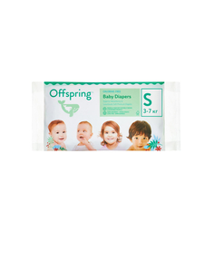 Offspring подгузники, Travel pack, S 3-6 кг. 3 шт. 3 расцветки