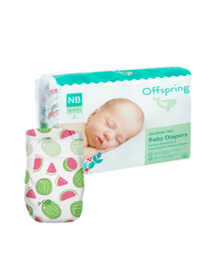 Offspring подгузники, NB 2-4 кг. 56 шт. расцветка Арбузы