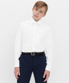 Сорочка на пуговицах с манжетами и воротником белая Button Blue Teens line