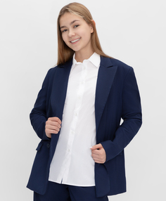 Пиджак двубортный на пуговицах с лацканами синий Button Blue Teens line