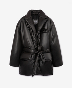 Утепленная куртка оверсайз пиджачного кроя черная GLVR