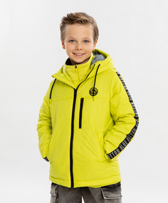 Куртка демисезонная с капюшоном для мальчика салатовая Button Blue