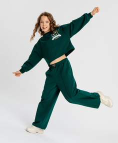 Брюки палаццо зелёные для девочки Button Blue