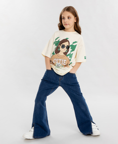 Джинсы bootcut fit синие для девочки Button Blue