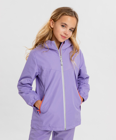 Ветровка softshell с капюшоном фиолетовая для девочки Button Blue