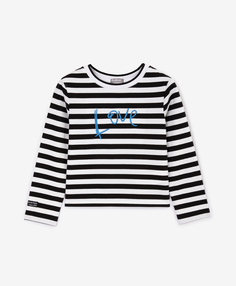 Лонгслив в полоску белый для девочки Gulliver