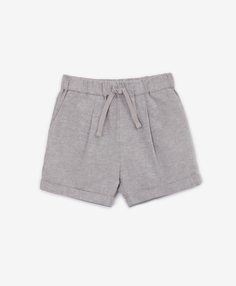 Шорты из меланжевого льна серые для мальчика Gulliver