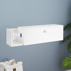 Шкаф-пенал для ванной комнаты белый с бумагодержателем, 21 х 20 х 70 см NO Brand