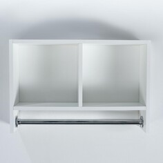 Шкаф подвесной для ванной комнаты со штангой для полотенец белый, 60 х 15,4 х 40 см Клик Мебель
