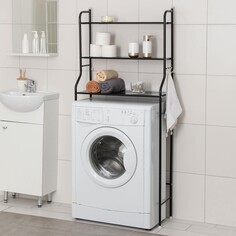 Стеллаж над стиральной машинкой, 65×25×152 см, цвет черный NO Brand