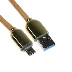 Кабель microusb - usb, 2.4 а, оплетка tpe, морозоустойчивый, 1 метр, желтый NO Brand