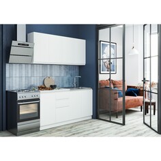 Кухонный гарнитур стиль 1600, белый/белый Клик Мебель