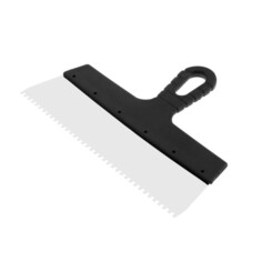 Шпатель зубчатый лом, 300 мм, зуб 4 мм, нержавеющая сталь Lom