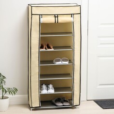 Обувница, 7 ярусов, 60×30×120 см, цвет бежевый NO Brand