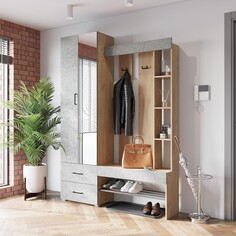 Прихожая домино, 1500х350х2116, крафт золотой/бетон NO Brand