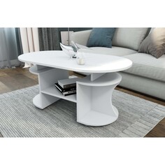 Стол журнальный барон, 1000х480х560, белый NO Brand